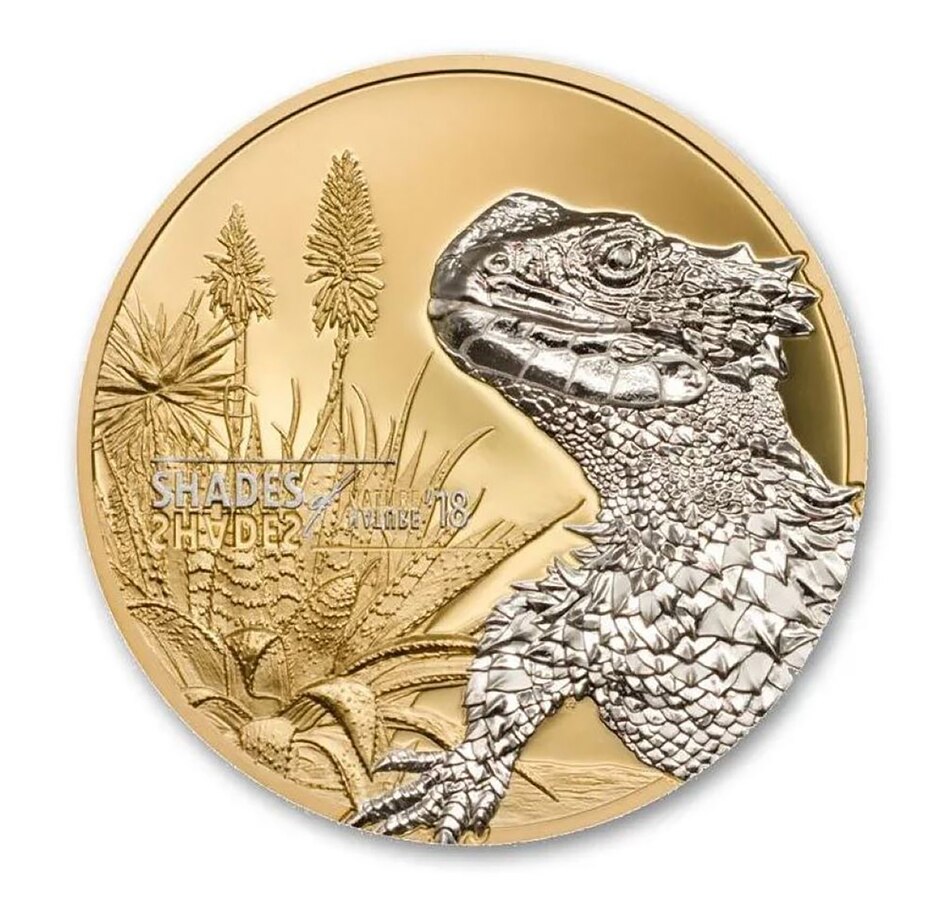Image 713942.jpg, Product 713-942 / Price $99.95, 2018 $5 Shades of Nature Sungazer Lizard Fine Silver Coin from Canadian Coin & Currency on TSC.ca's Coins department