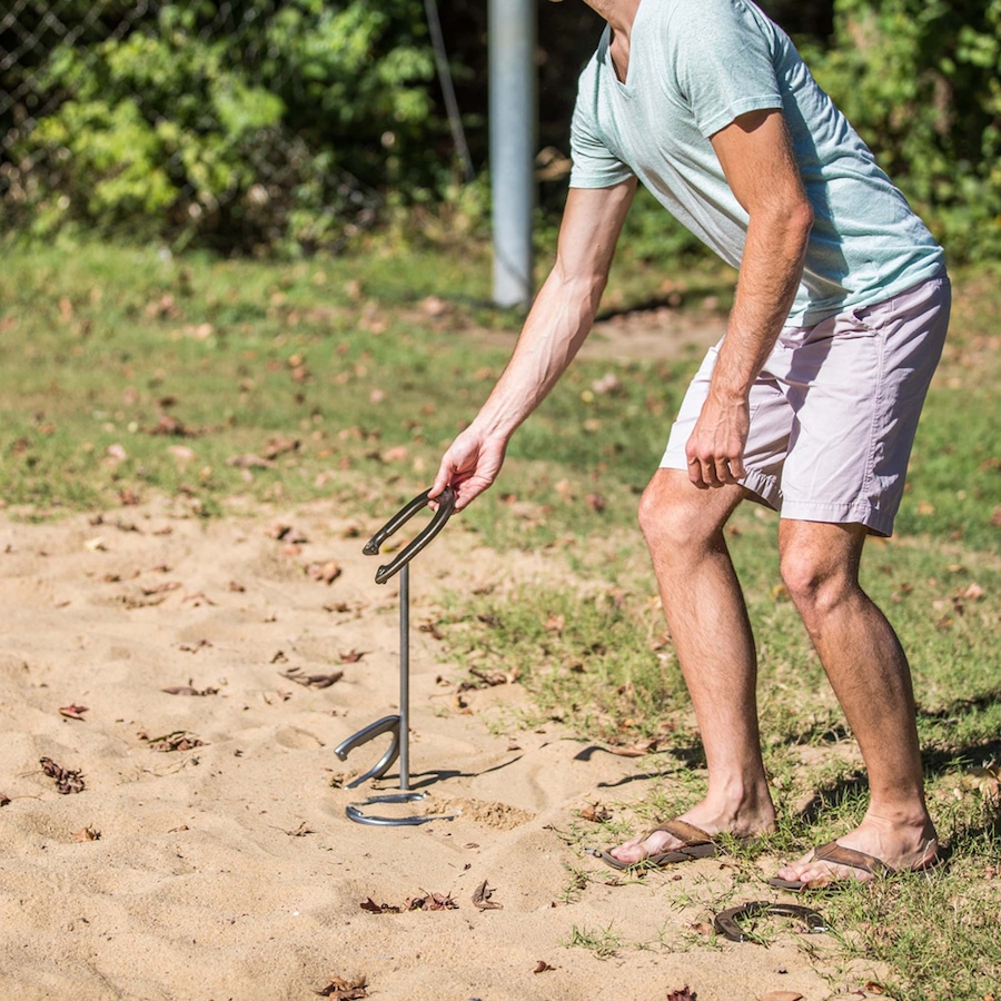 Image 714034_ALTMORE3.jpg, Product 714-034 / Price $69.99, Triumph Steel Horseshoe Set - Includes 4 Steel Horseshoes and 2 Stakes from Triumph on TSC.ca's Home & Garden department
