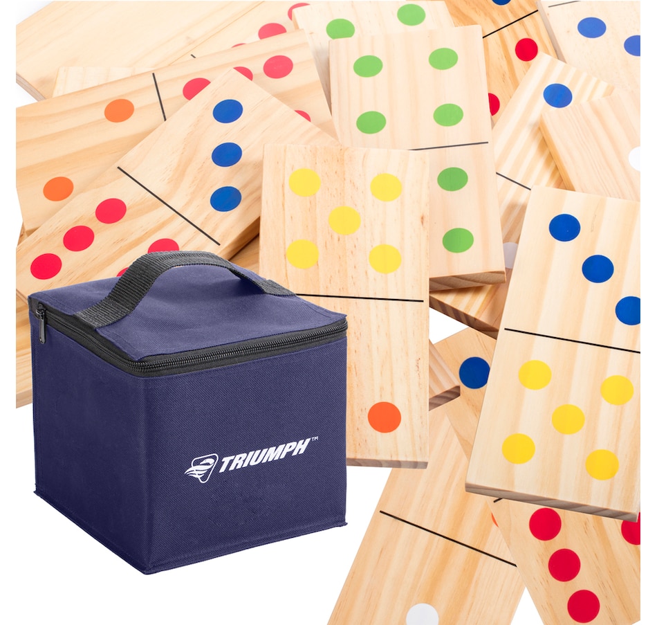 Image 714036.jpg , Product 714-036 / Price $69.99 , Triumph 28-Piece Wood Lawn Outdoor Large-Format Domino Set Includes Storage Carry Bag from Triumph on TSC.ca's Home & Garden department