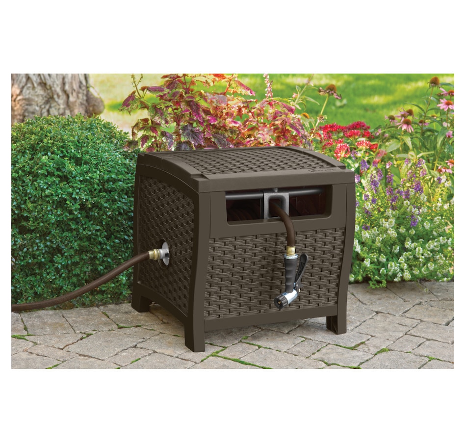 Suncast 175 Foot Slide Trak Outdoor Garden Water Hose Hideaway, Mocha –  Tuesday Morning