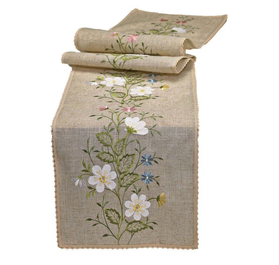 Image 714129.jpg, Product 714-129 / Price $34.99, Mera Linen Natural Floral Table Runner from Mera Linens on TSC.ca's Kitchen department