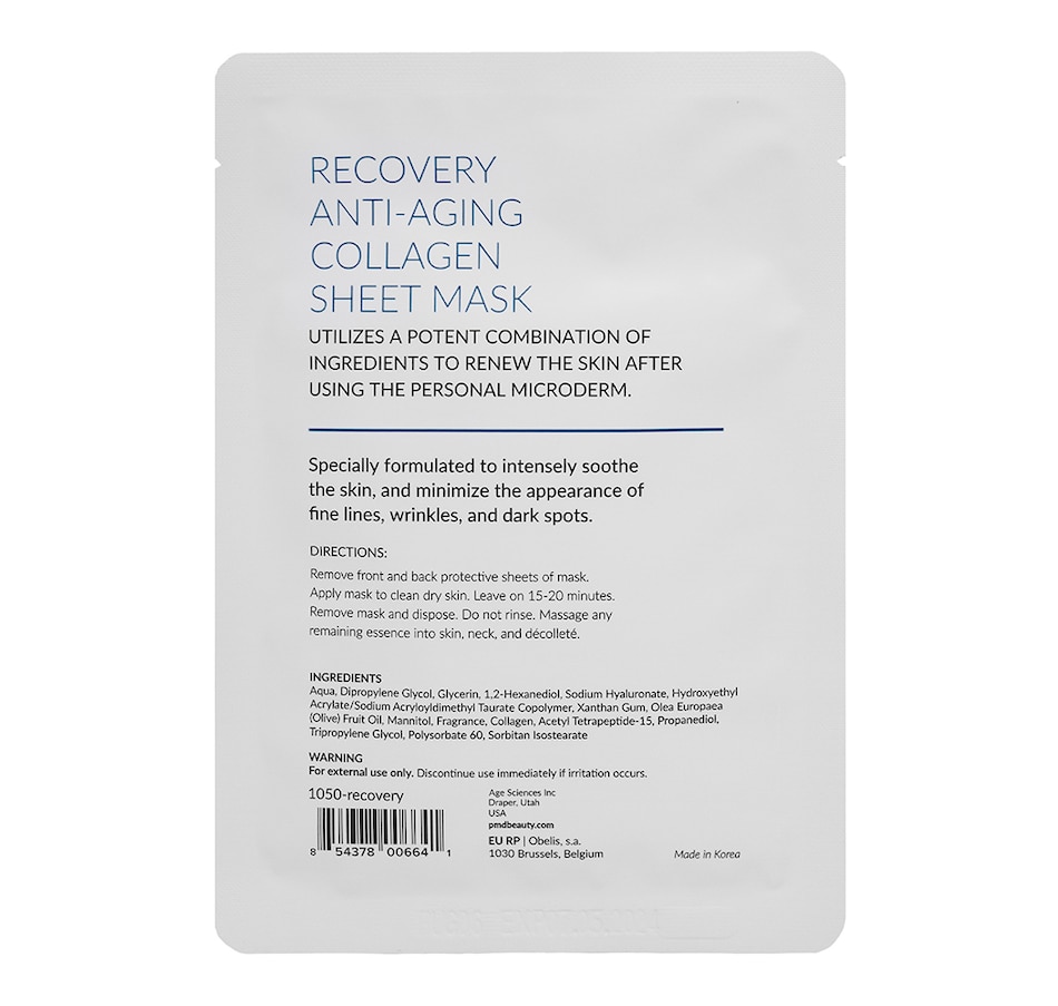 Image 714142_ALTMORE3.jpg, Product 714-142 / Price $37.00, PMD Recovery Anti-Aging Collagen Sheet Mask 5-Piece from PMD Beauty on TSC.ca's Beauty department