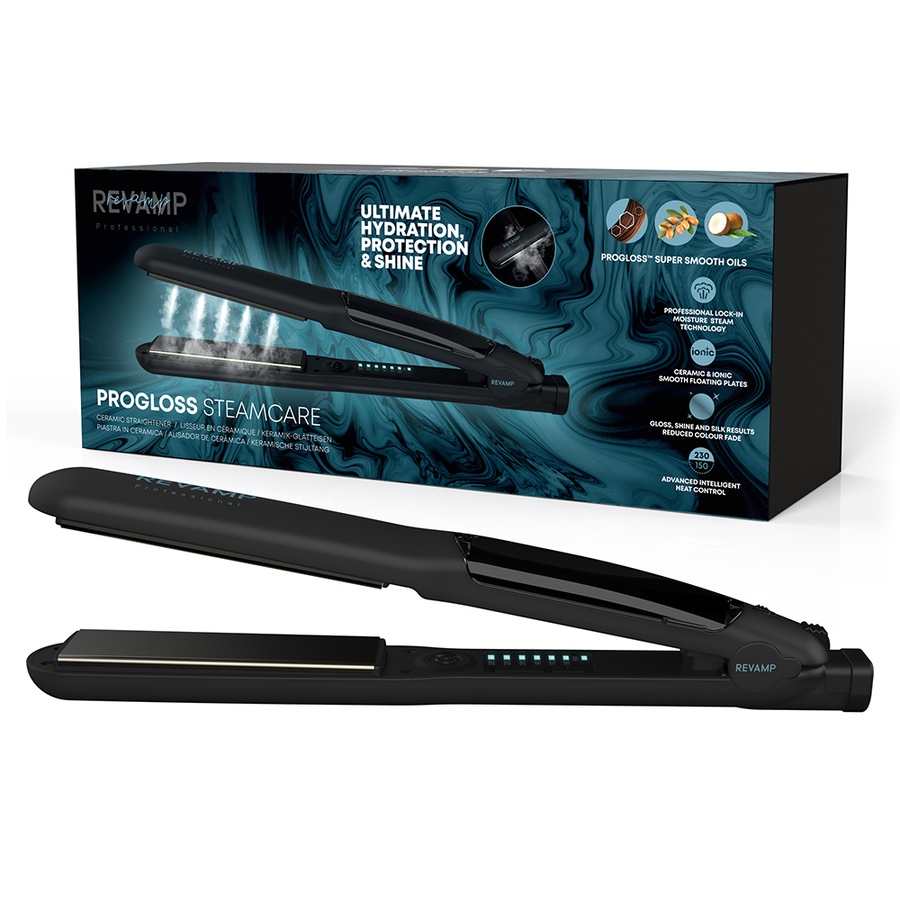 Image 714242_ALTMORE4.jpg, Product 714-242 / Price $139.99, Revamp Progloss Steamcare Ceramic Hair Straightener from Revamp on TSC.ca's Beauty department