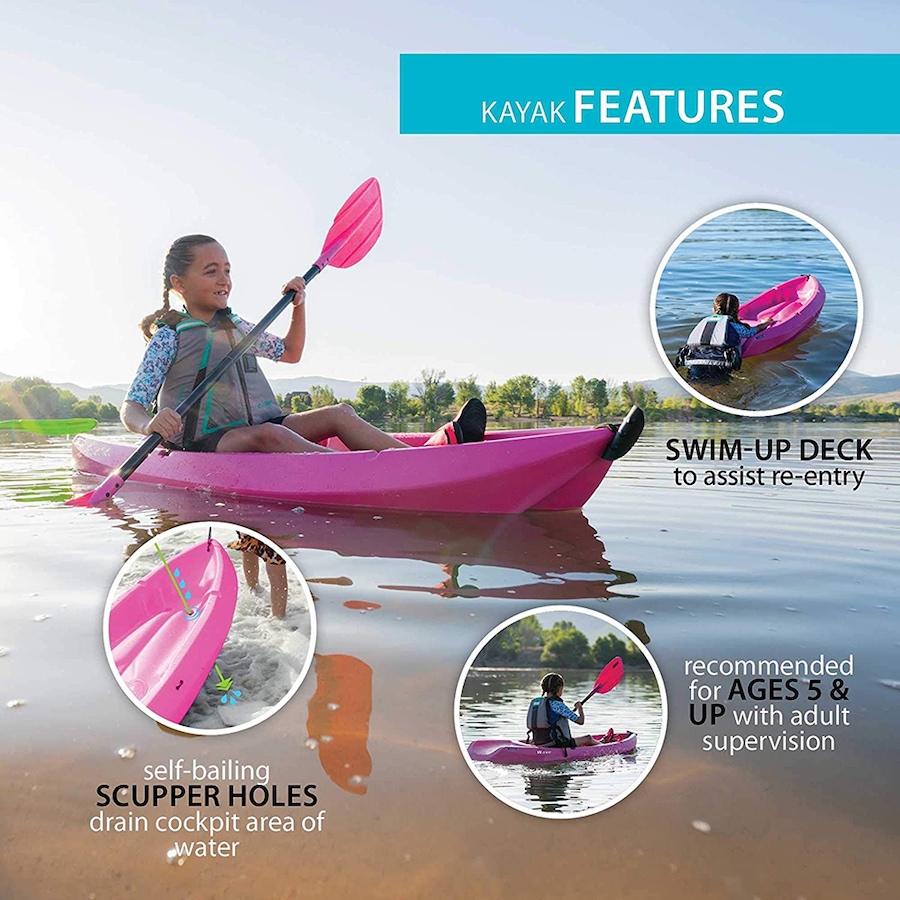 Image 714279_ALTMORE4.jpg, Product 714-279 / Price $259.99, Lifetime Wave 6' Youth Kayak with Paddle from Wellness Gadgets on TSC.ca's Health & Fitness department