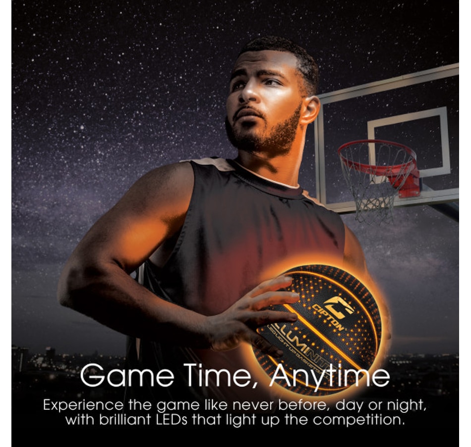 Image 714298_ALTMORE3.jpg, Product 714-298 / Price $79.99, Cipton Illuminite Light-Up Day and Night Official-Size Composite Leather Premium Basketball from Wellness Gadgets on TSC.ca's Health & Fitness department
