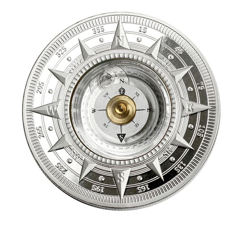 Image 714383_ALTMORE1.jpg, Product 714-383 / Price $259.95, The Great Outdoors 2.5 oz. Pure Silver Compass Coin from Royal Canadian Mint (RCM) on TSC.ca's Coins department