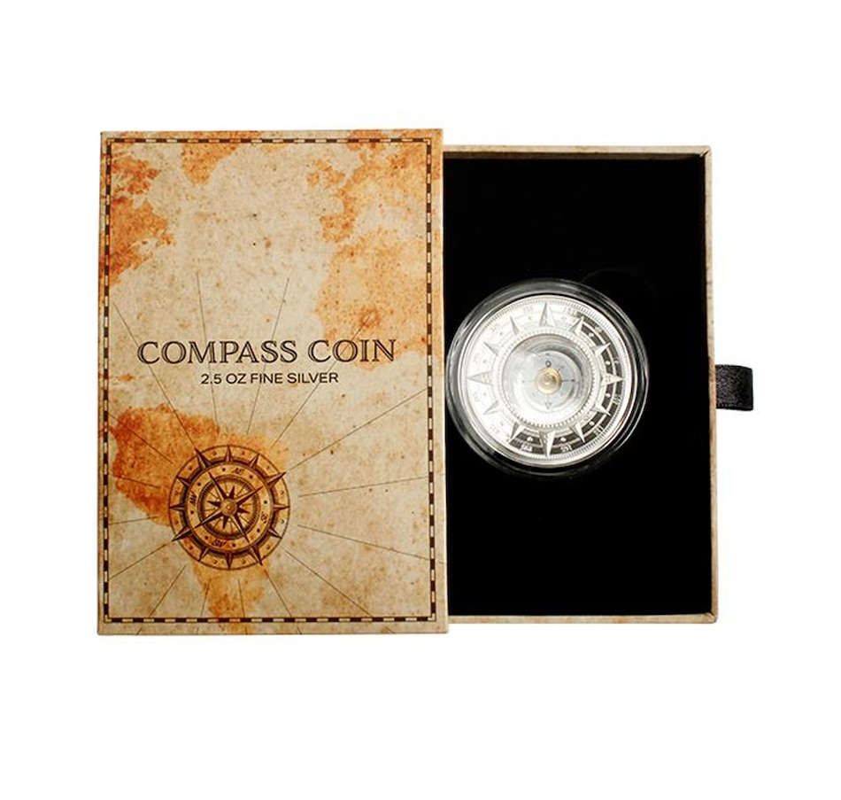 Image 714383_ALTMORE3.jpg, Product 714-383 / Price $259.95, The Great Outdoors 2.5 oz. Pure Silver Compass Coin from Royal Canadian Mint (RCM) on TSC.ca's Coins department
