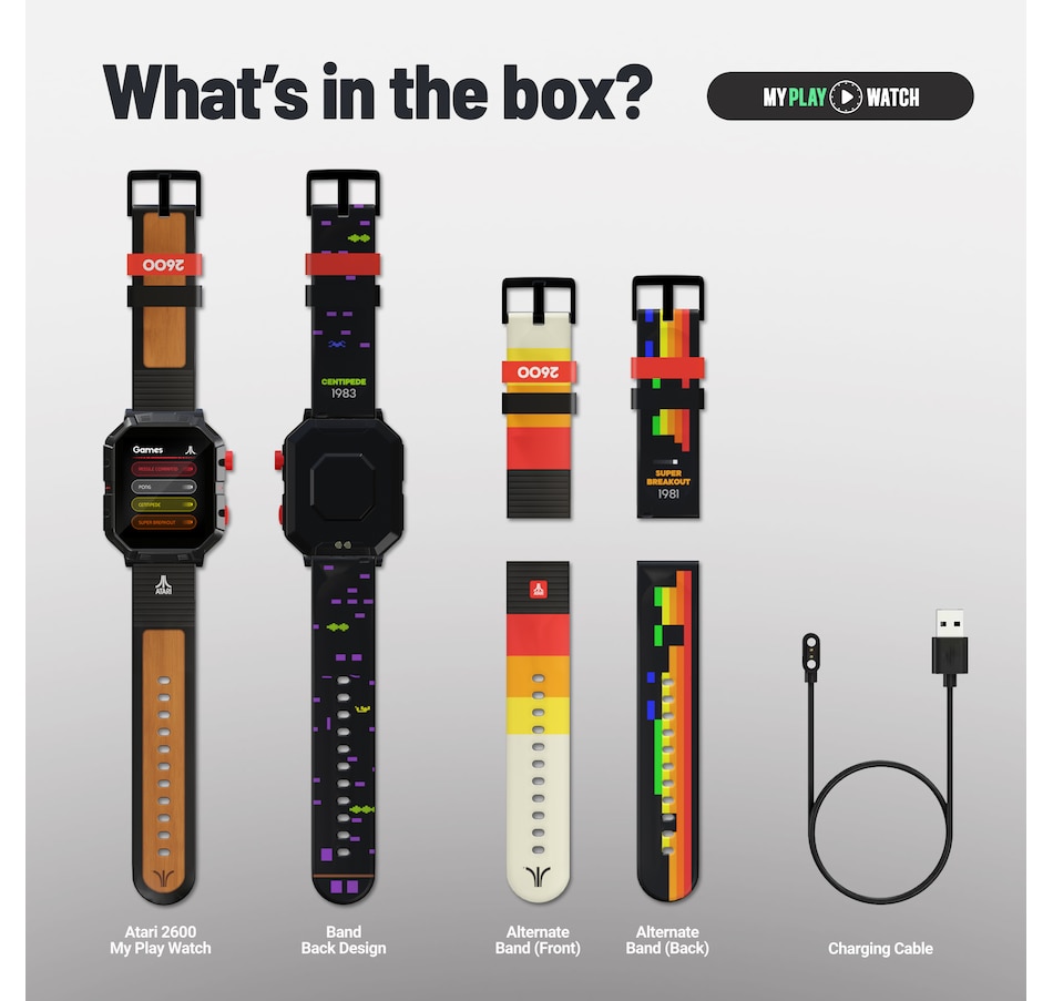 Image 714532_ALTMORE6.jpg, Product 714-532 / Price $99.99, My Play Watch Atari 2600 Retro Gaming Smartwatch from My Play Watch on TSC.ca's Electronics department