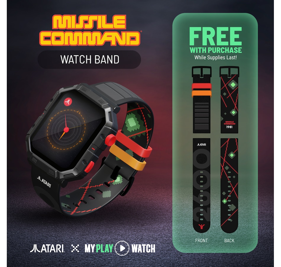 Image 714532_ALTMORE7.jpg, Product 714-532 / Price $99.99, My Play Watch Atari 2600 Retro Gaming Smartwatch from My Play Watch on TSC.ca's Electronics department