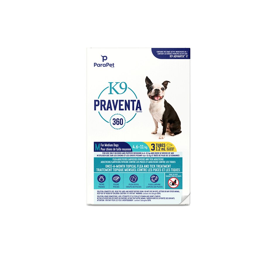 Image 714736.jpg, Product 714-736 / Price $58.99, Parapet K9 Praventa 360 Flea & Tick Topical Treatment - Medium Dogs 4.6kg to 11kg - 3 Months from Parapet on TSC.ca's Home & Garden department
