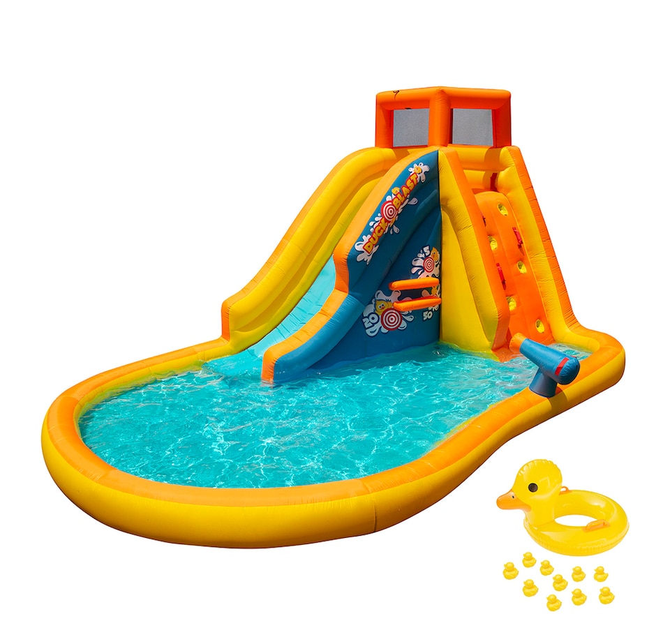 Image 714749.jpg, Product 714-749 / Price $499.99, Banzai Giant Inflatable Duck Blast Water Park with Pool, Bouncer and Slide from Banzai on TSC.ca's Home & Garden department