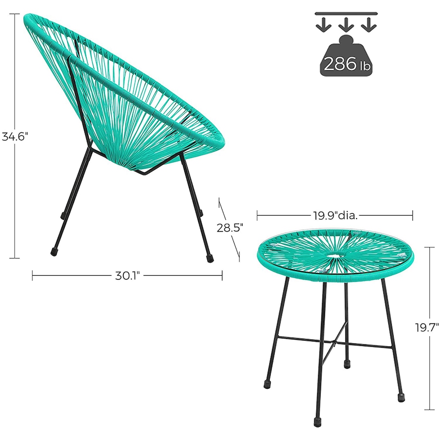 Image 714756_ALTMORE4.jpg, Product 714-756 / Price $429.99, Songmics 3-Piece Acapulco Patio Furniture Set (green) from Songmics on TSC.ca's Home & Garden department