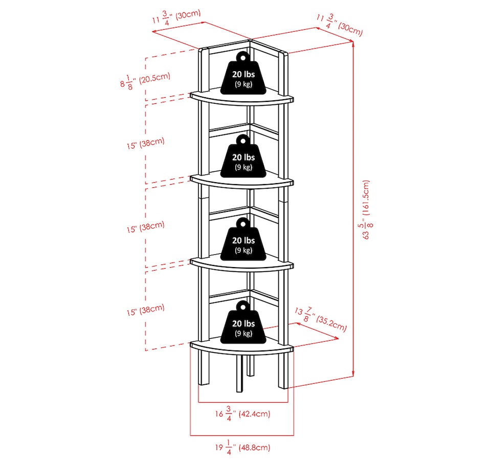 Image 714816_ALTMORE3.jpg, Product 714-816 / Price $162.99, Winsome Aiden Corner Baker's Rack from Winsome on TSC.ca's Home & Garden department