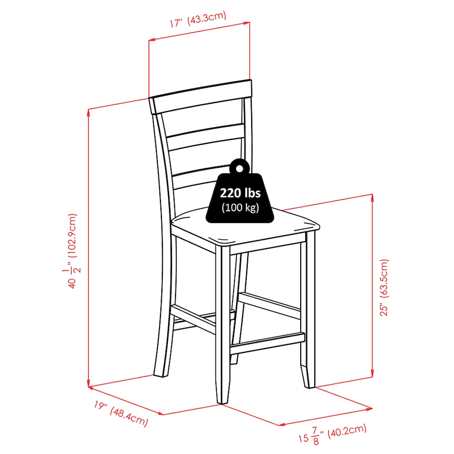 Image 714825_ALTMORE2.jpg, Product 714-825 / Price $249.99, Winsome Simone 2-Piece Cushion Ladder-Back Counter Stool Set from Winsome on TSC.ca's Home & Garden department