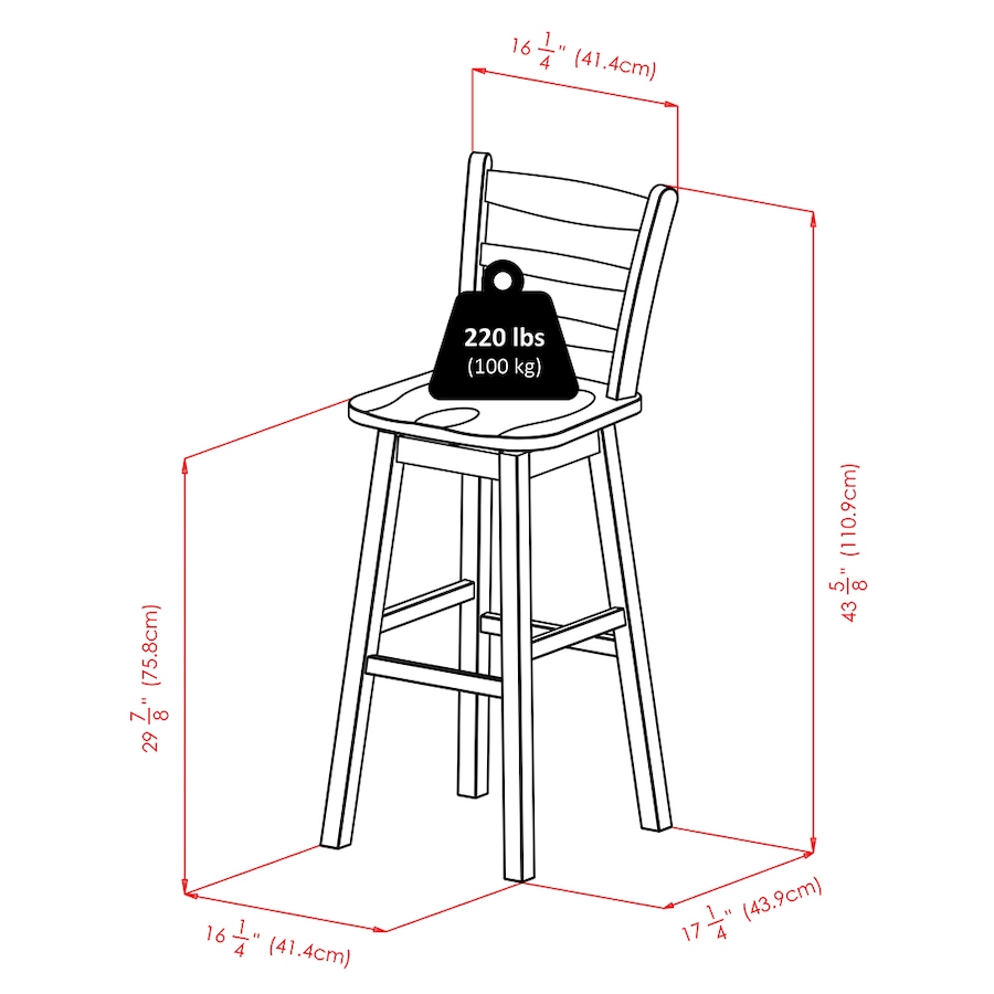 Image 714826_ALTMORE3.jpg, Product 714-826 / Price $139.99, Winsome Scalera Ladder-Back Swivel Seat Bar Stool from Winsome on TSC.ca's Home & Garden department