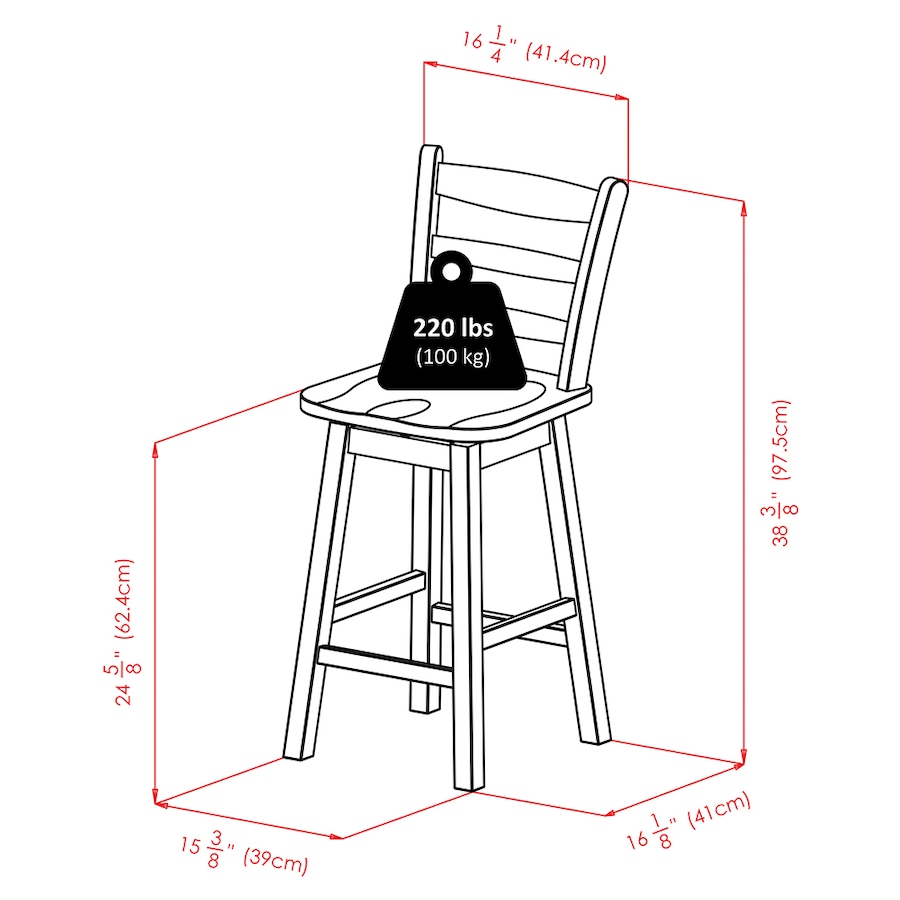 Image 714827_ALTMORE4.jpg, Product 714-827 / Price $129.99, Winsome Scalera Ladder-Back Swivel Seat Counter Stool from Winsome on TSC.ca's Home & Garden department