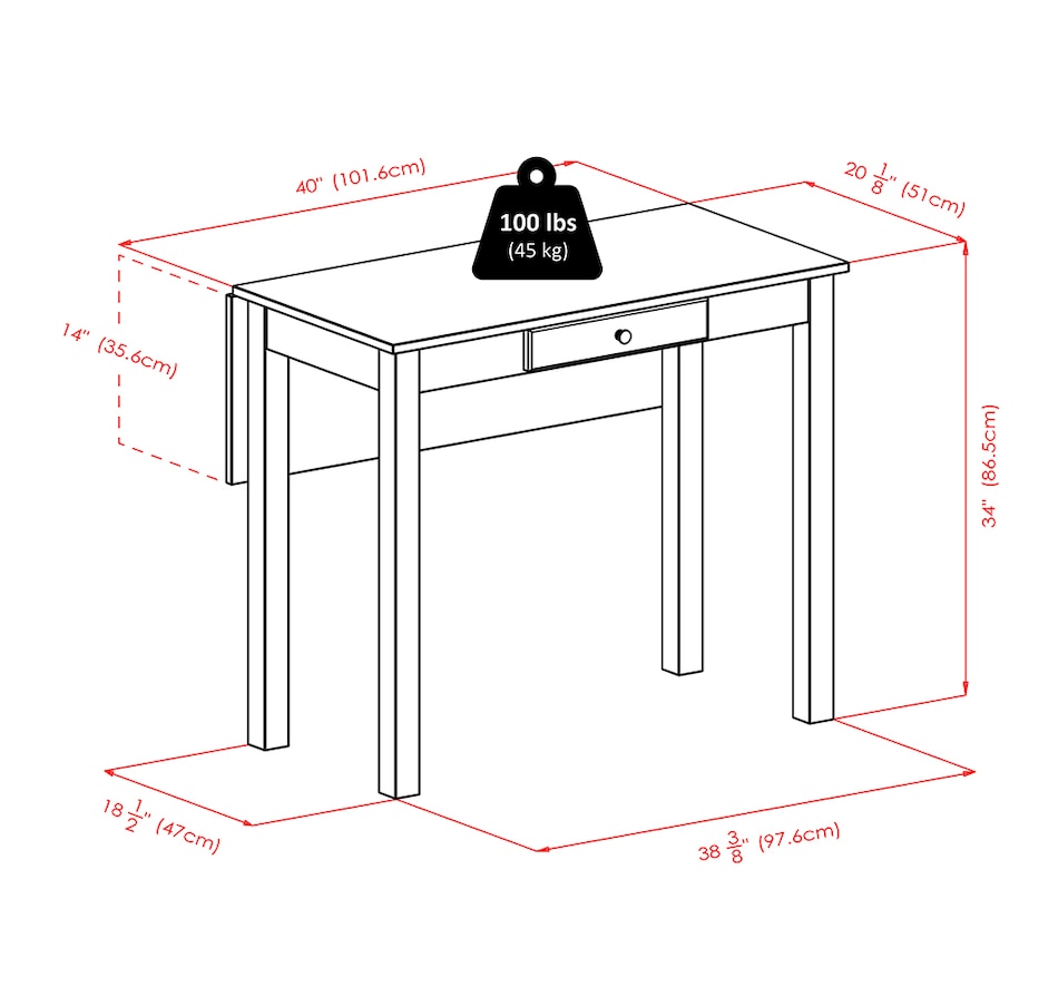 Image 714842_ALTMORE5.jpg, Product 714-842 / Price $277.99, Winsome Perrone High Table With Drop Leaf from Winsome on TSC.ca's Home & Garden department
