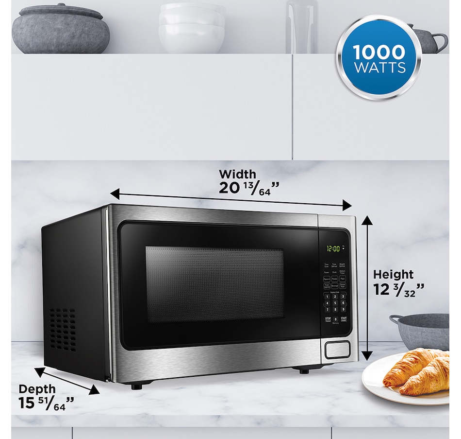 Image 715100_ALTMORE2.jpg, Product 715-100 / Price $159.99, Danby Designer 1.1 cu. ft. Countertop Microwave in Stainless Steel from Danby on TSC.ca's Kitchen department