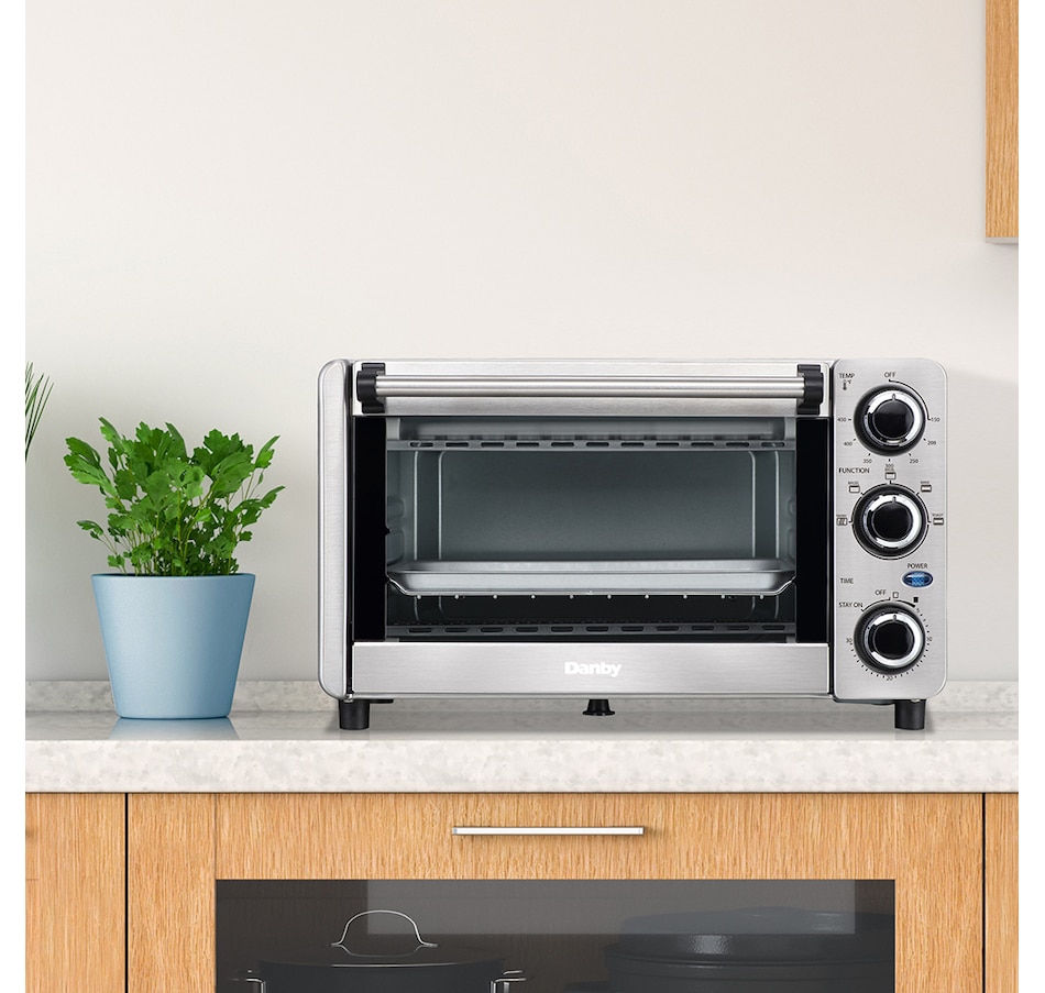 Image 715110_ALTMORE1.jpg, Product 715-110 / Price $69.99, Danby 0.4 cu. Ft. 4-Slice Countertop Toaster Oven in Stainless Steel from Danby on TSC.ca's Kitchen department