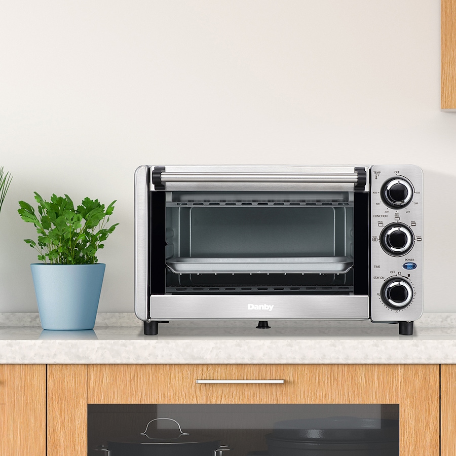 Image 715110_ALTMORE1.jpg, Product 715-110 / Price $69.99, Danby 0.4 cu. Ft. 4-Slice Countertop Toaster Oven in Stainless Steel from Danby on TSC.ca's Kitchen department