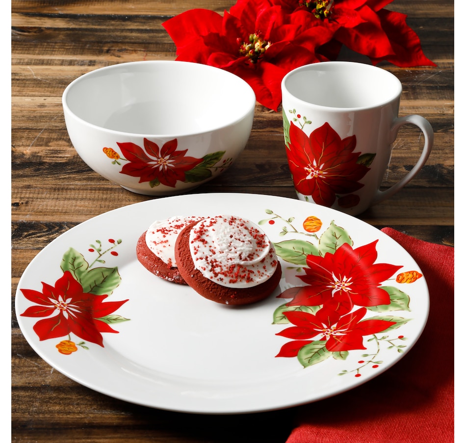 Image 715187_ALTMORE1.jpg, Product 715-187 / Price $34.99, Gibson Home Holiday Poinsettia 12-Piece Dinnerware Set from Gibson Dinnerware on TSC.ca's Kitchen department