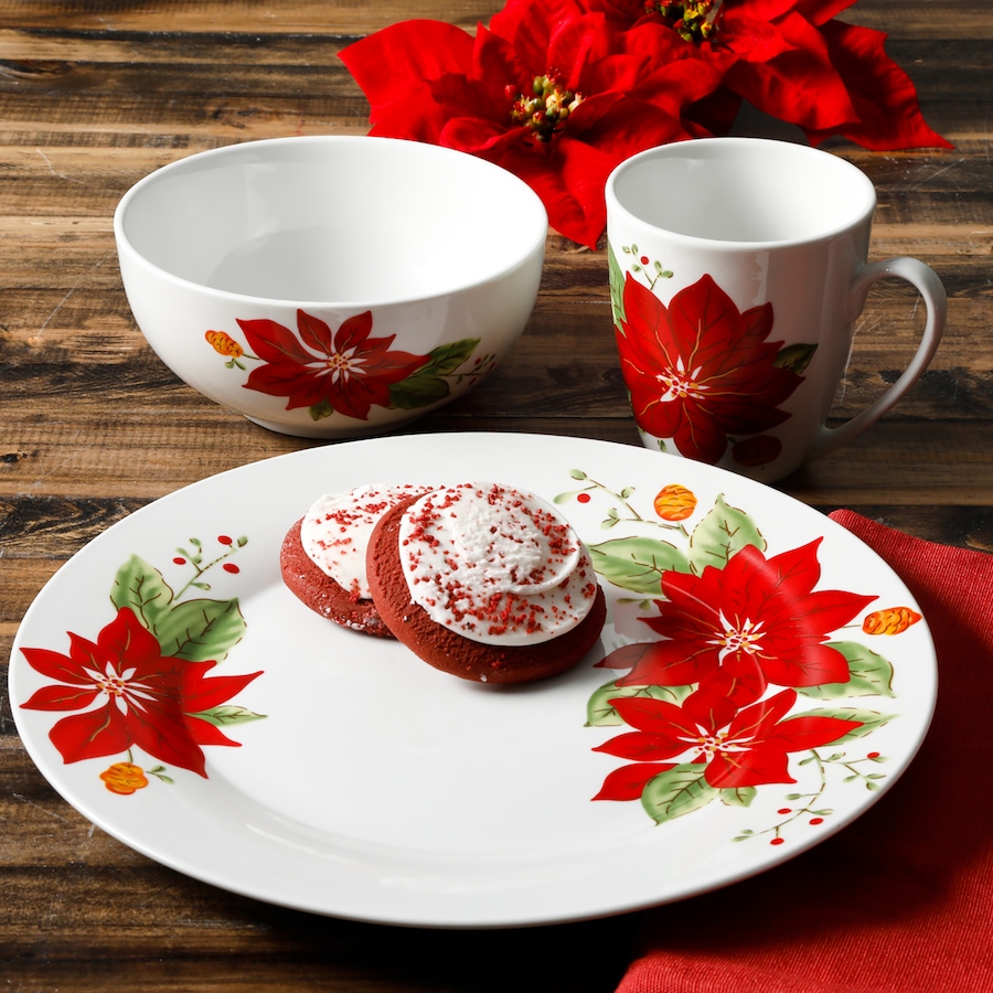 Image 715187_ALTMORE1.jpg, Product 715-187 / Price $44.99, Gibson Home Holiday Poinsettia 12-Piece Dinnerware Set from Gibson Dinnerware on TSC.ca's Kitchen department
