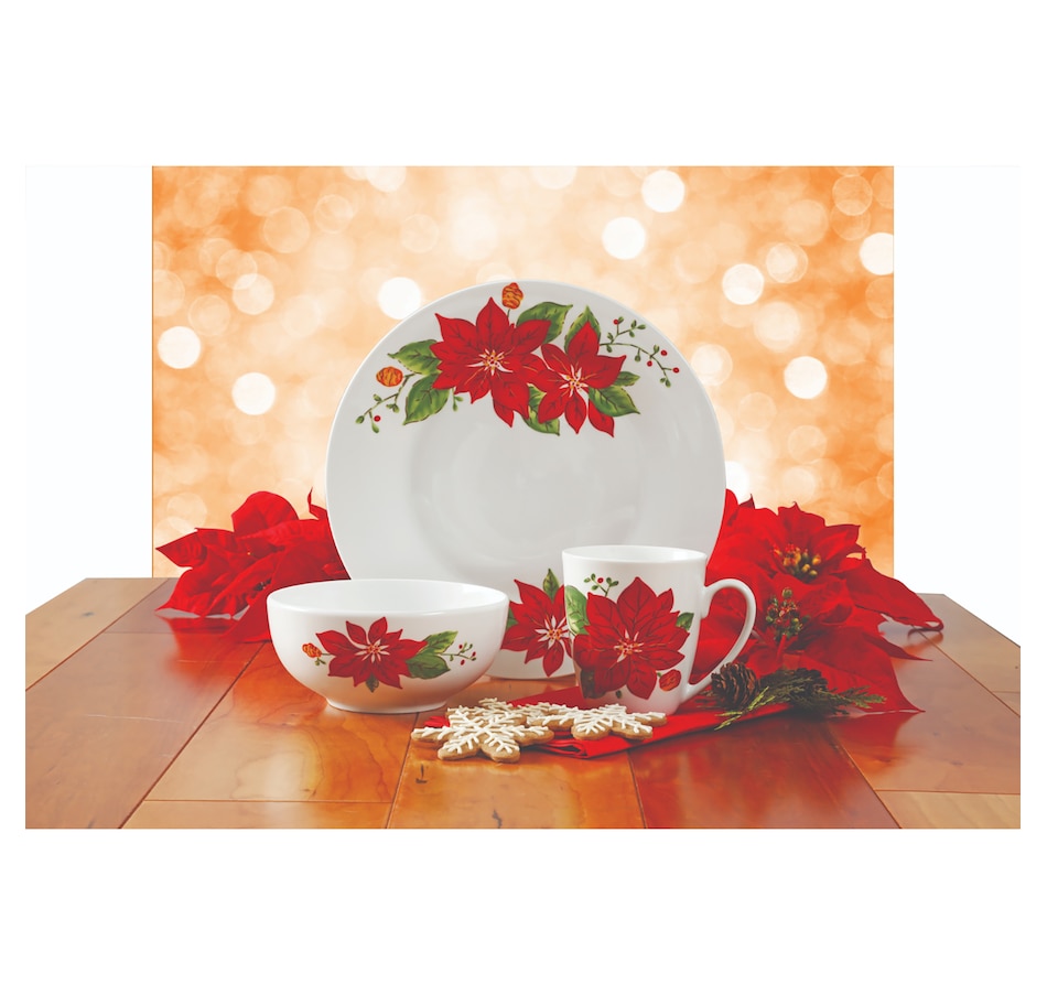 Image 715187_ALTMORE2.jpg, Product 715-187 / Price $34.99, Gibson Home Holiday Poinsettia 12-Piece Dinnerware Set from Gibson Dinnerware on TSC.ca's Kitchen department