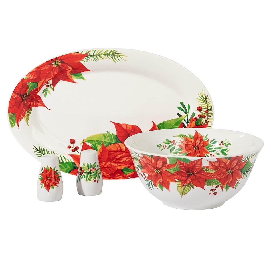 Image 715193.jpg, Product 715-193 / Price $39.99, Gibson Home Magic Poinsettia 4-Piece Serving and Access Set from Gibson Dinnerware on TSC.ca's Kitchen department