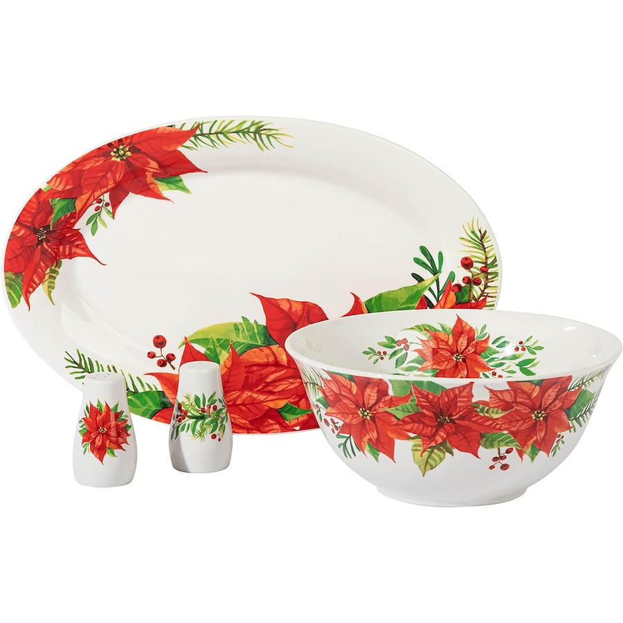 Image 715193.jpg, Product 715-193 / Price $47.99, Gibson Home Magic Poinsettia 4-Piece Serving and Access Set from Gibson Dinnerware on TSC.ca's Kitchen department