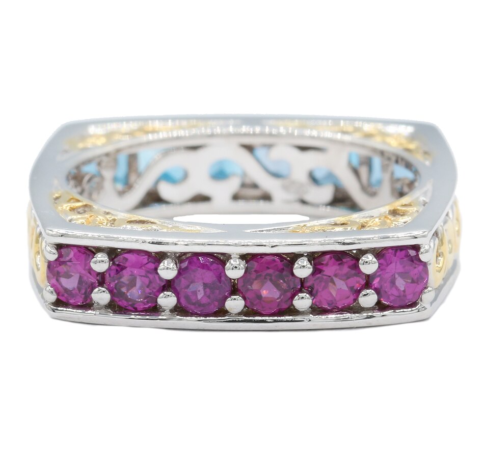 Image 715245.jpg, Product 715-245 / Price $251.99, Gems En Vogue Palladium Silver London Blue Topaz & Rhodolite Reversible Ring from Gems En Vogue on TSC.ca's Jewellery department