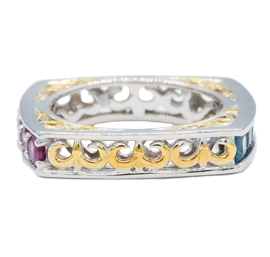 Image 715245_ALTMORE1.jpg, Product 715-245 / Price $251.99, Gems En Vogue Palladium Silver London Blue Topaz & Rhodolite Reversible Ring from Gems En Vogue on TSC.ca's Jewellery department