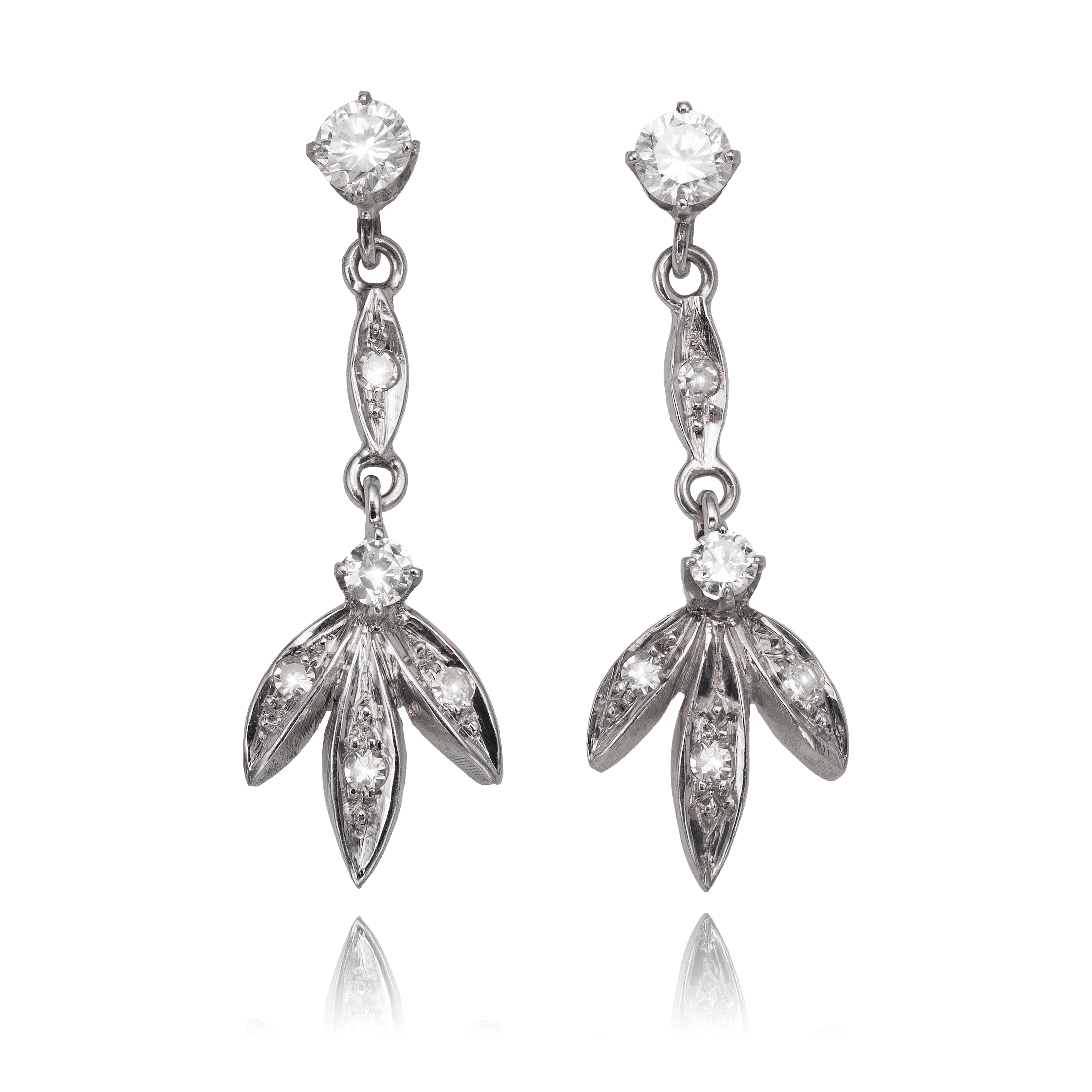 Diamond earrings hot sale drop style