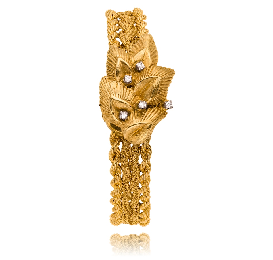 Image 715337.jpg, Product 715-337 / Price $3,295.00, Estate Originals 14KT Yellow Gold AMARYLLIS 21 JEWELS INCABLOC Swiss Made Dress Watch with Diamond-Set Cover from Estate Originals on TSC.ca's Jewellery department
