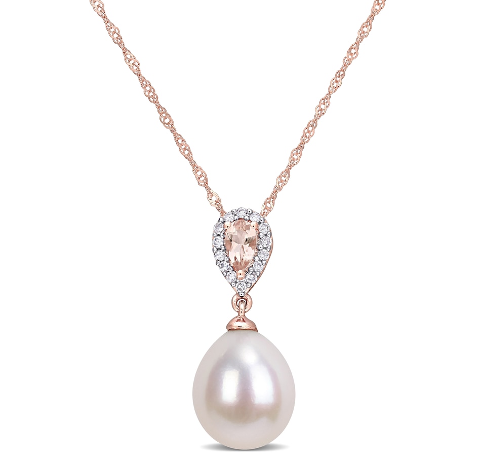 Image 715388.jpg, Product 715-388 / Price $398.99, AMOUR Pearls 10K Rose Gold 9-9.5mm Cultured Freshwater Pearl & Gemstone Pendant with Chain from Amour Pearls on TSC.ca's Jewellery department
