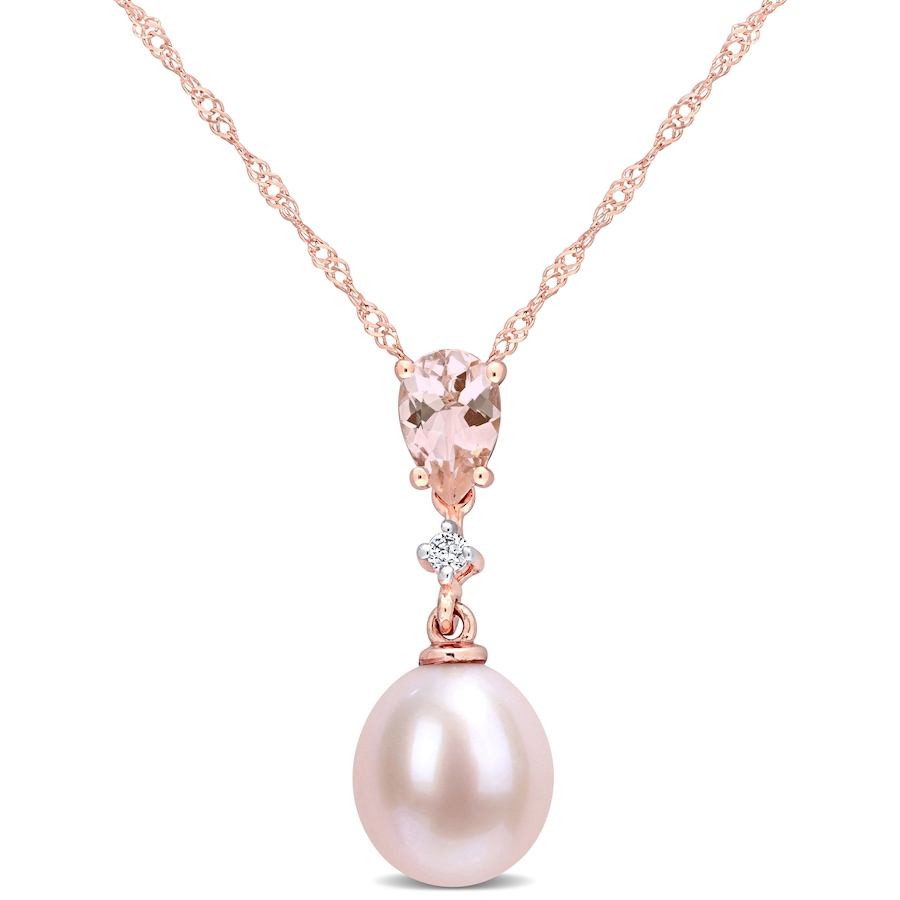 Image 715390.jpg, Product 715-390 / Price $335.99, AMOUR Pearls 10K Rose Gold 8-8.5mm Cultured Freshwater Pearl & Gemstone Pendant with Chain from Amour Pearls on TSC.ca's Jewellery department