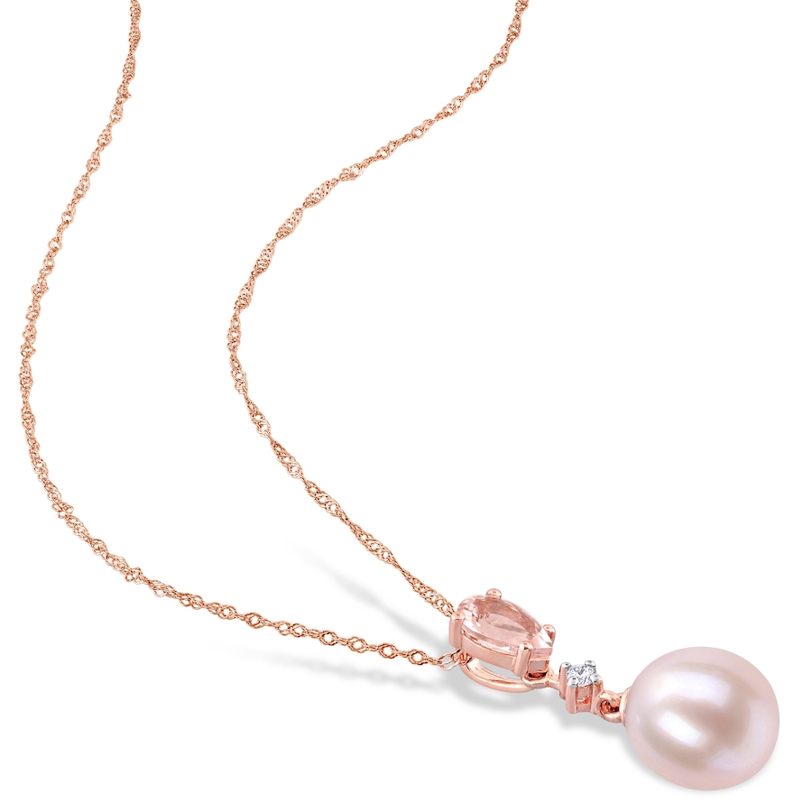 Image 715390_ALTMORE1.jpg, Product 715-390 / Price $335.99, AMOUR Pearls 10K Rose Gold 8-8.5mm Cultured Freshwater Pearl & Gemstone Pendant with Chain from Amour Pearls on TSC.ca's Jewellery department