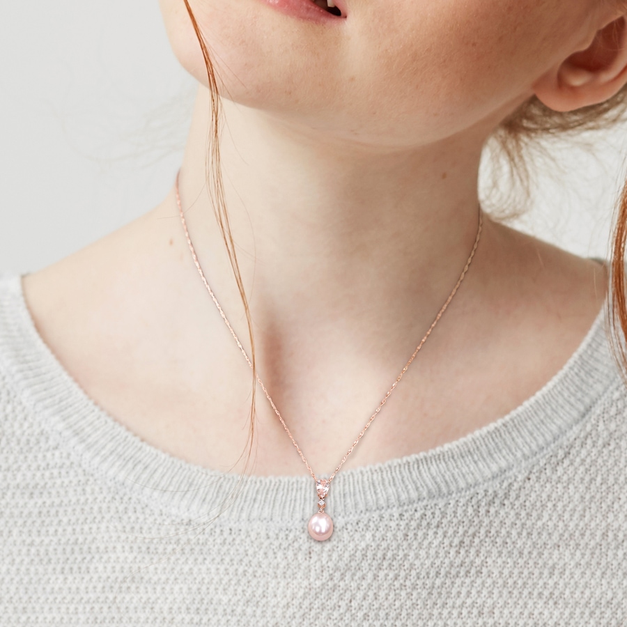 Image 715390_ALTMORE3.jpg, Product 715-390 / Price $335.99, AMOUR Pearls 10K Rose Gold 8-8.5mm Cultured Freshwater Pearl & Gemstone Pendant with Chain from Amour Pearls on TSC.ca's Jewellery department
