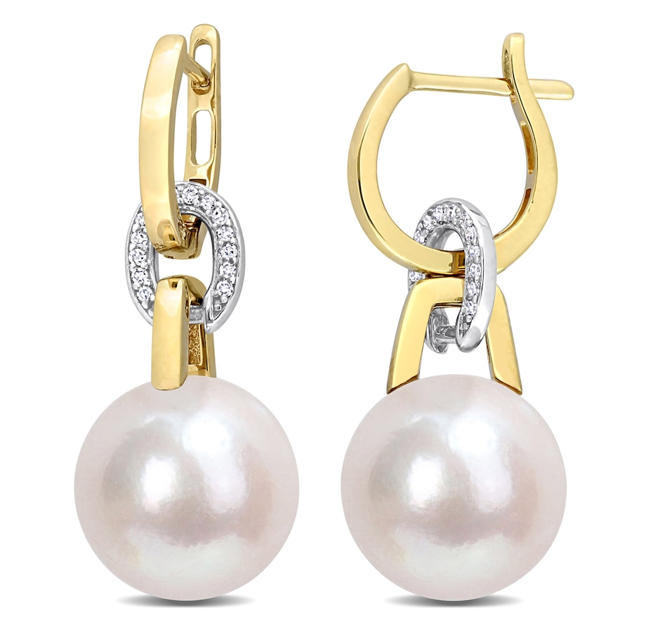 Jewellery - Earrings - Drop Earrings - AMOUR Pearls 14K Two Tone Gold ...