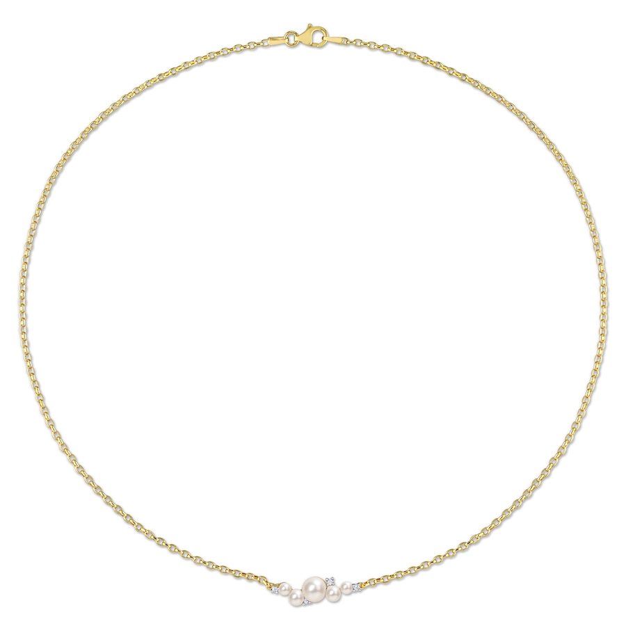 Image 715397_ALTMORE1.jpg, Product 715-397 / Price $209.99, AMOUR Pearls Sterling Silver & 18K Yellow Gold Plate 3-6.5mm Cultured Freshwater Pearl & White Topaz Necklace from Amour Pearls on TSC.ca's Jewellery department