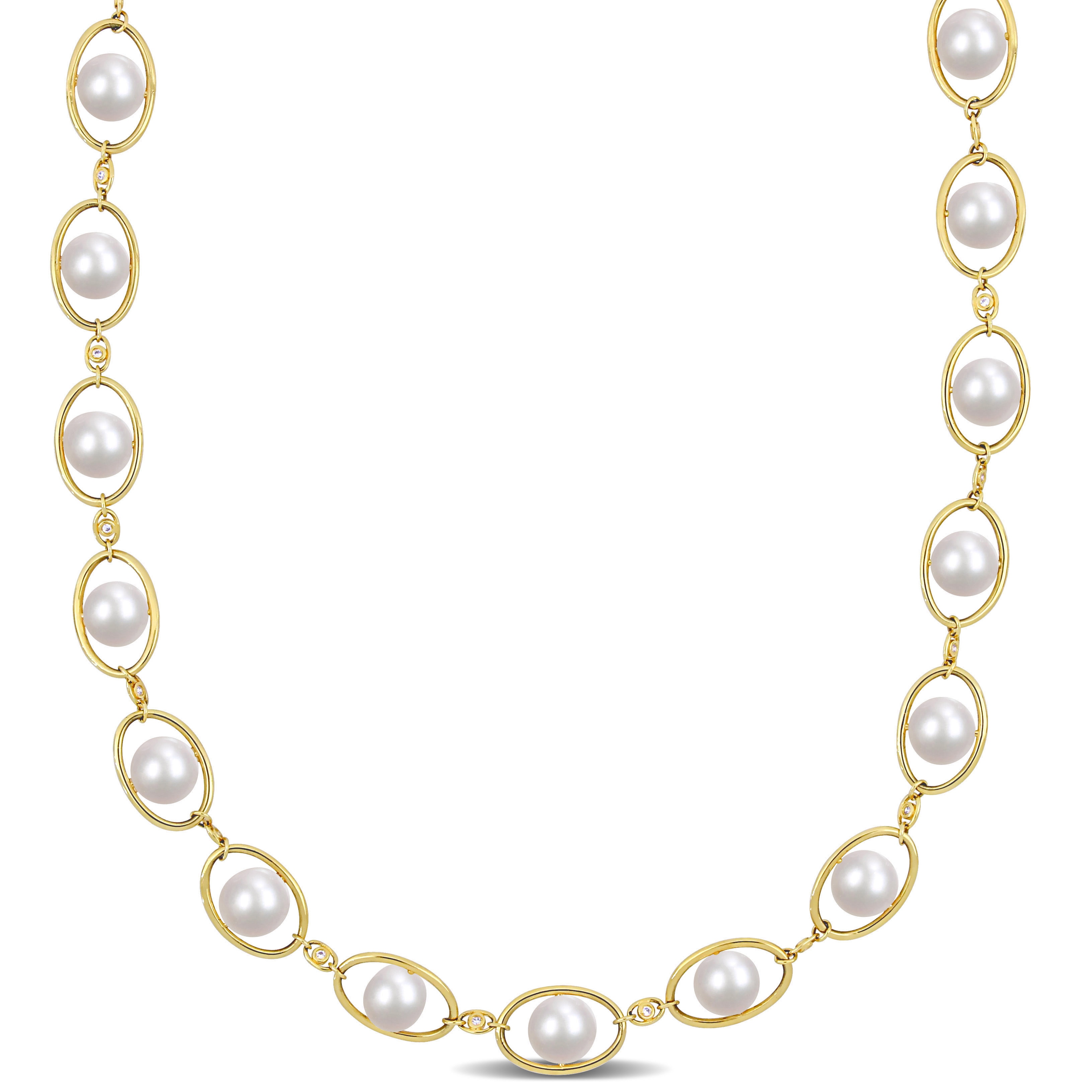 Pearl and 2025 zirconia necklace