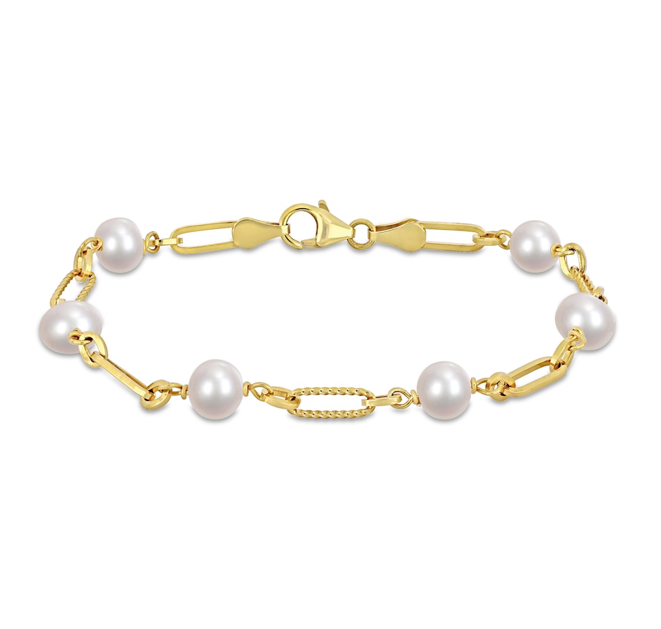 Image 715598.jpg, Product 715-598 / Price $94.99, AMOUR Pearls Sterling Silver & 18K Yellow Gold Plate 7-7.5mm Cultured Freshwater Pearl Bracelet from Amour Pearls on TSC.ca's Jewellery department
