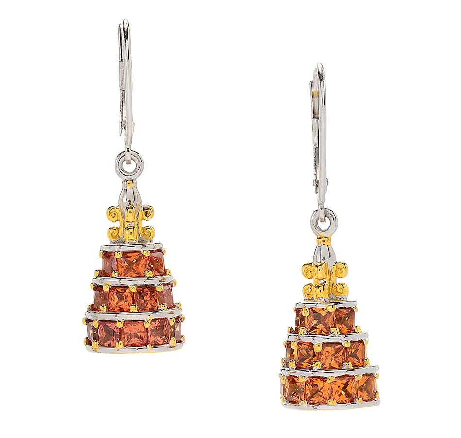 Image 715626.jpg, Product 715-626 / Price $356.99, Gems en Vogue Palladium Silver Orange Sapphire Tiered Drop Earrings from Gems En Vogue on TSC.ca's Jewellery department