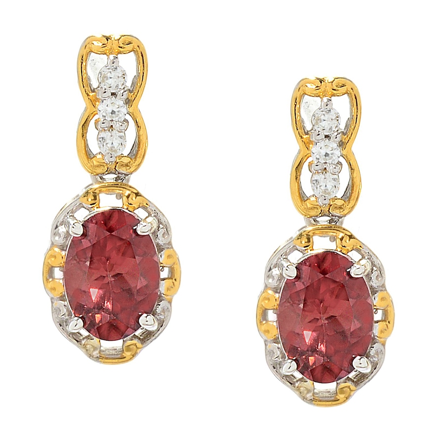 Image 715652.jpg, Product 715-652 / Price $199.99, Gems en Vogue Palladium Silver Rose and White Zircon Drop Earrings from Gems En Vogue on TSC.ca's Jewellery department