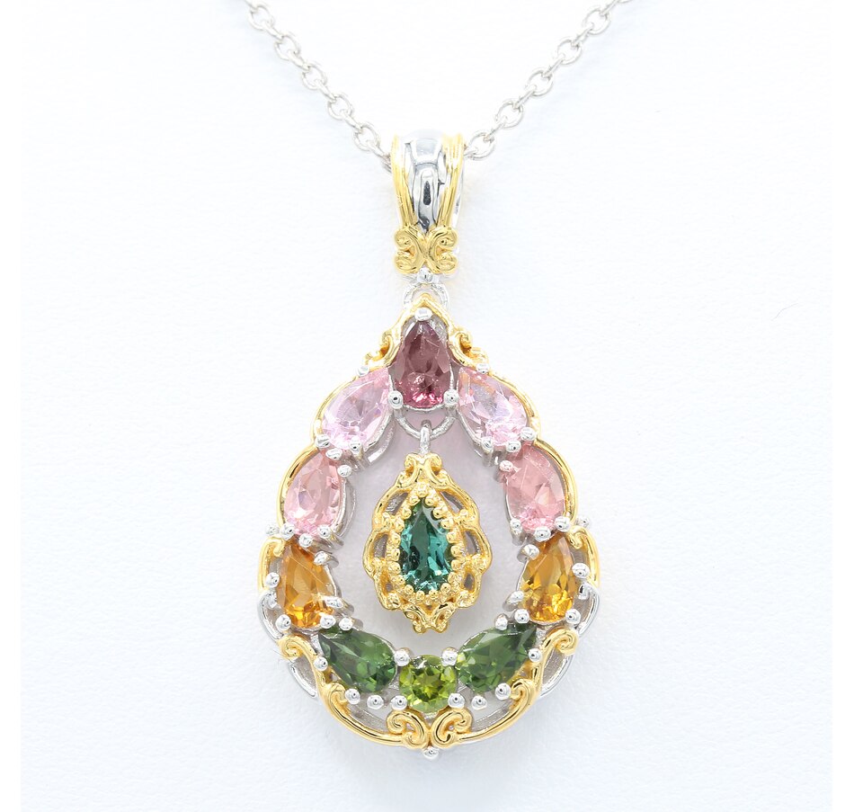 Image 715670.jpg, Product 715-670 / Price $398.99, Gems en Vogue Palladium Silver Congo Tourmaline Pendant with 18" Chain from Gems En Vogue on TSC.ca's Jewellery department