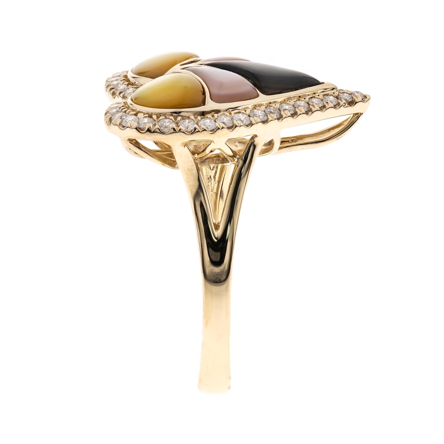 Image 715695_ALTMORE1.jpg, Product 715-695 / Price $1,539.99, Cirari 14K Yellow Gold Mother of Pearl and Diamond Heart Shape Ring from Cirari on TSC.ca's Jewellery department