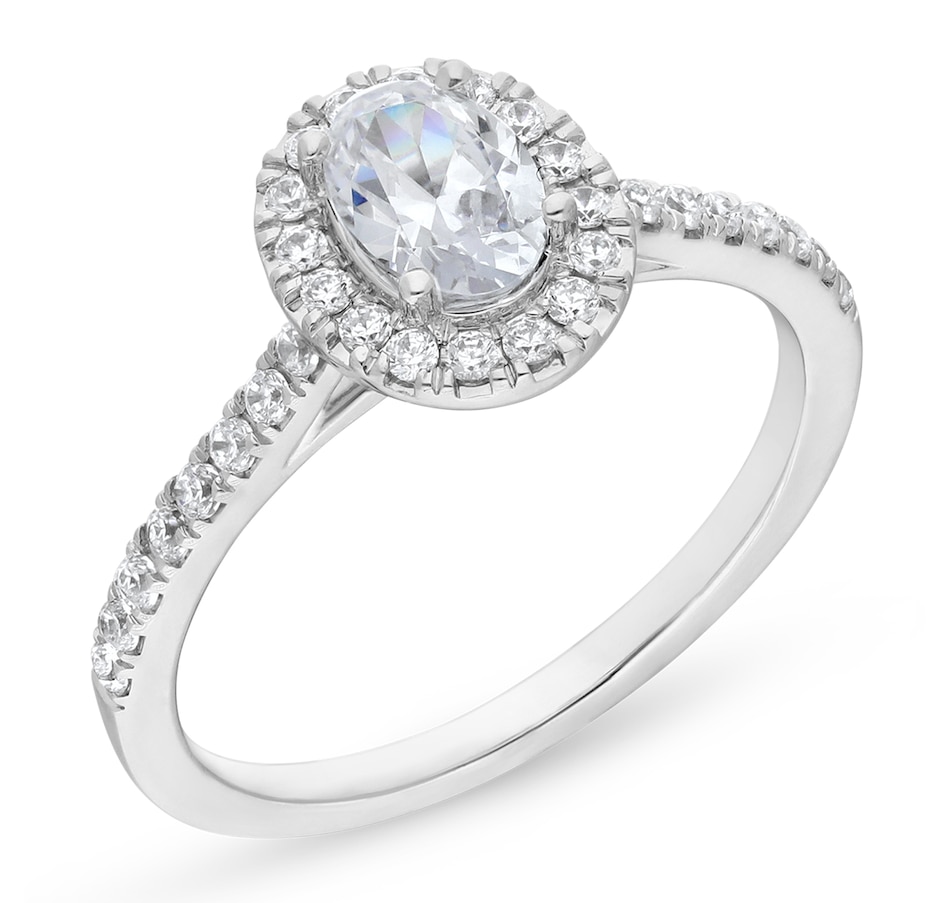 Image 715724.jpg, Product 715-724 / Price $3,149.99, Canadian Dreams 14K White Gold 0.52 ctw Canadian Diamond Oval Halo Ring from Canadian Dreams on TSC.ca's Jewellery department