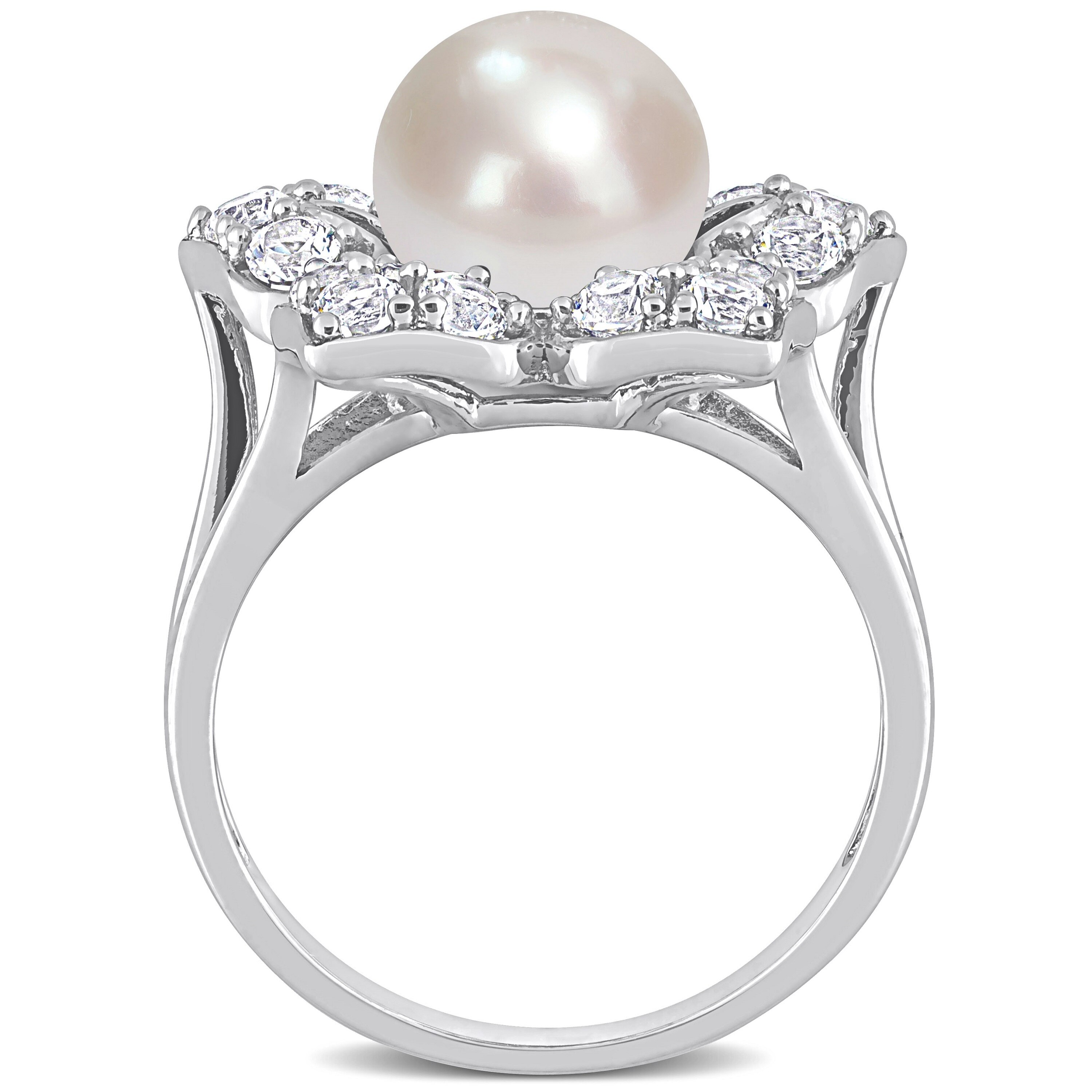 Pearl and white 2025 sapphire ring