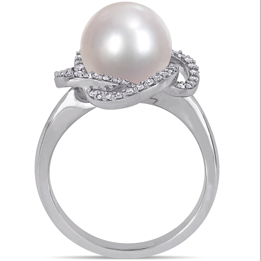 Image 715799_ALTMORE2.jpg, Product 715-799 / Price $1,599.99, Amour Pearls 14K White Gold Cultured Freshwater Pearl And Diamond Swirl Ring from Amour Pearls on TSC.ca's Jewellery department