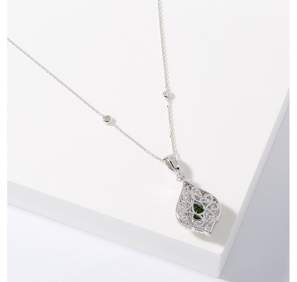 Image 715814_ALTMORE1.jpg, Product 715-814 / Price $2,399.99, Gem Creations 14K White Gold Chrome Diopside & Diamond Pendant with Chain from Best of Gems on TSC.ca's Jewellery department