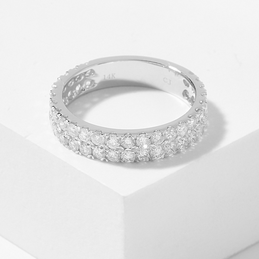 Image 715824.jpg, Product 715-824 / Price $2,599.99, 14K White Gold 2-Row Diamond Ring from Diamond Show on TSC.ca's Jewellery department
